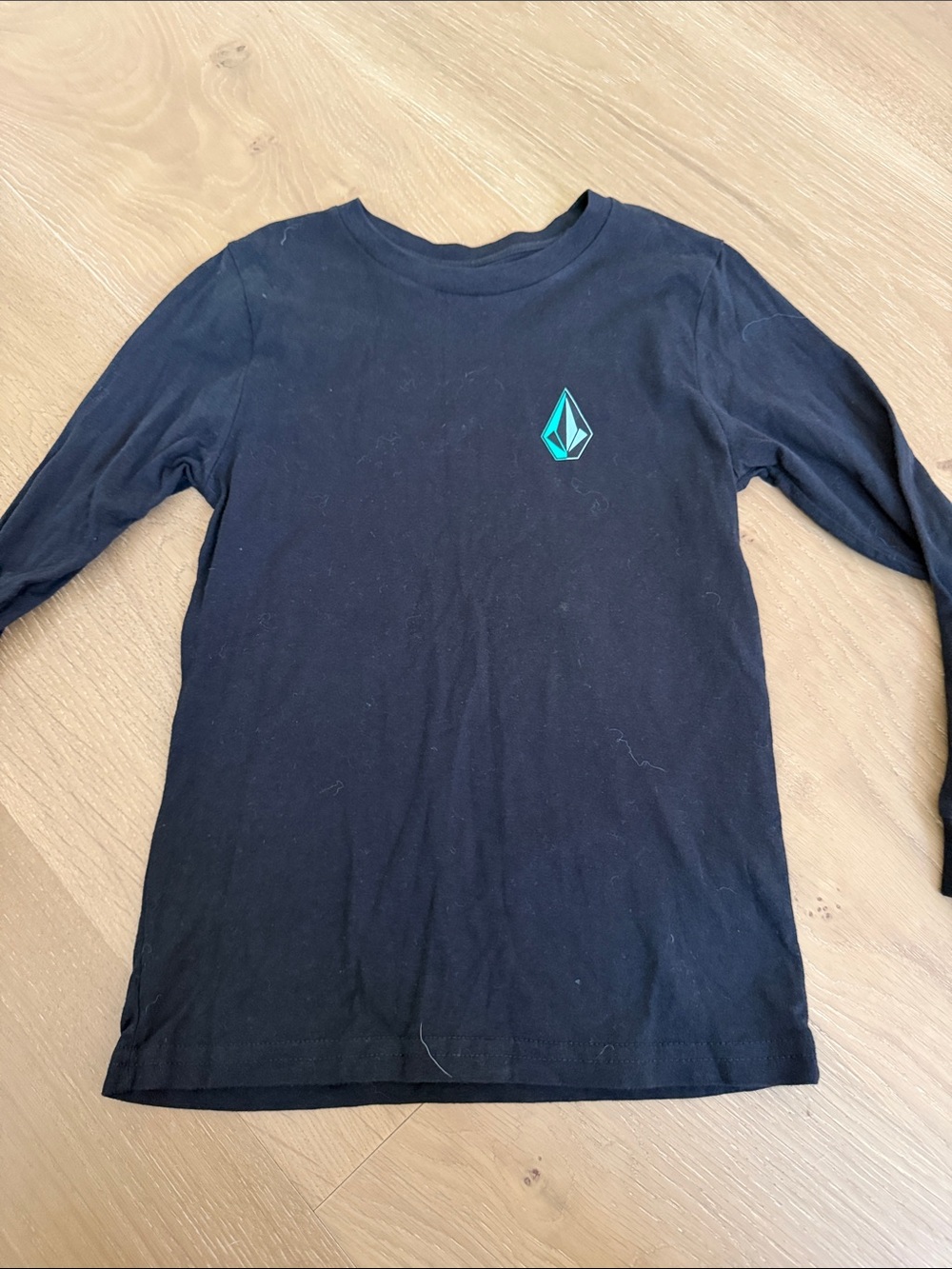 Volcom Black Long-Sleeve Tee with Teal Logo